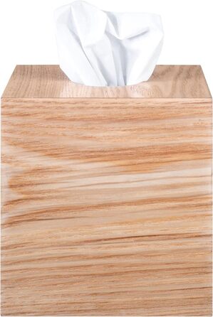 Blomus Cosmetic Tissue Box -WILO- made of wood, box for cosmetics & tissues, refillable tissue box, tissue box, oak (square) (66438)