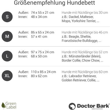 Ліжко для собак Doctor Bark Kleine Hunde - М'яке та зручне ліжко для маленьких собак, зелений колір, Made in Germany