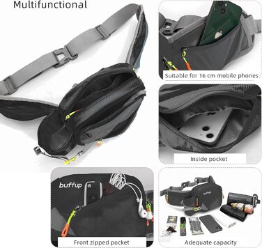 Спортивна поясна сумка на пояс для собак, для тренувань, велосипеду, бігу, піших прогулянок, чоловіча/жіноча (Чорний)