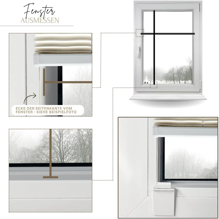 Custom-Fit Premium Pleated Shades - Adhesive Interior Frames, Height, Fabric Color, and Profile Colors, Blackout Blinds for Windows & Doors, Sunshade Roller in Various Widths