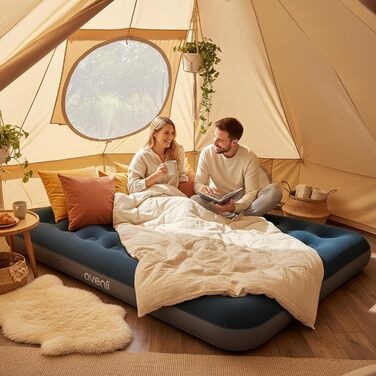 Надувна матрац-ліжко AVENLI для кемпінгу та дому (191x137x22 см) з вбудованим насосом для 1 особи