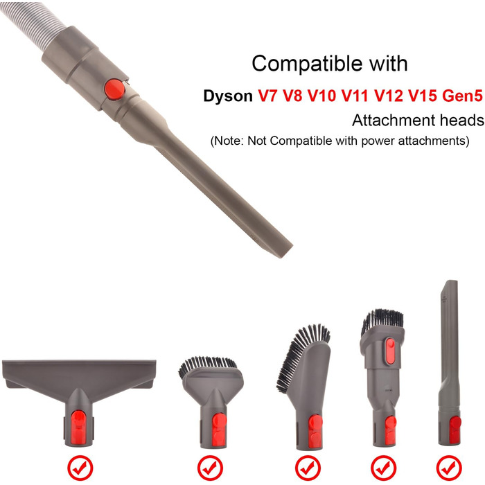 Набір аксесуарів для пилососа Dyson Gen5 V15 V12 V7 V8 V10 V11 SV10 SV11: щітки, насадки, шланг, запасні частини (6 в 1)