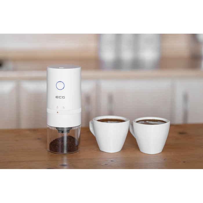 Електрична кавомолка ECG KM 150 Minimo White, USB-C, біла