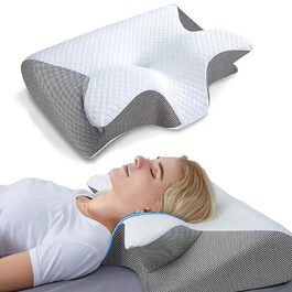 Подушка Pillow Daddy для сну на боці, спині та животі з піни Memory Foam – ортопедична подушка для підтримки шиї, біла, знімний чохол