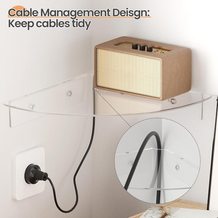 Настінні полиці Upsimples 4 шт. Білі, без свердління, 38 x 10 см, 2 способи кріплення, для ванної, спальні та кухні