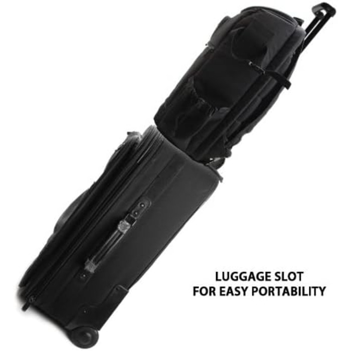 Рюкзак для камери USA Gear DSLR з відділенням для ноутбука 43,18 см, водонепроникний, з кріпленням для штатива, чорний