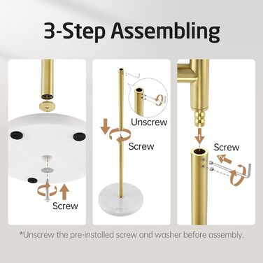 Підставка для рушників KES Gold, настільна, з нержавіючої сталі 18/8, з мамарморовою основою, 3-х ярусна, BTH219-BZ