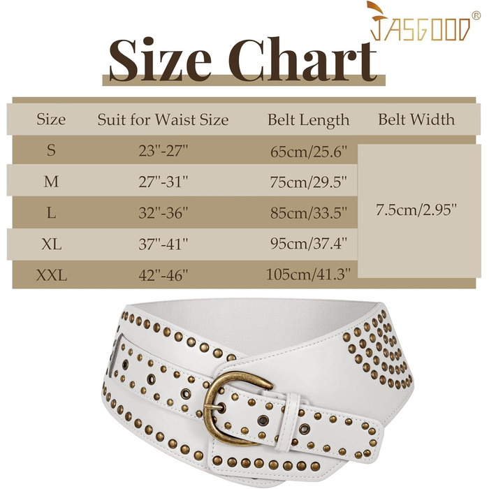 Жіночий вінтажний широкий еластичний ремінь JASGOOD з пряжками, 95/85 см, для талії 93-104/80-92 см