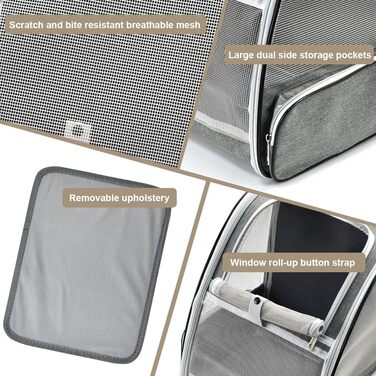 Рюкзак-переноска для кота/собаки, 40x32x28 см, сірий. Ідеально для тварин до 5 кг