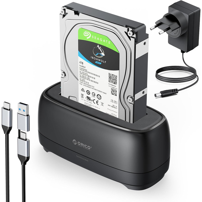 ORICO Док-станція для жорстких дисків, USB 3.2 Gen 1, для 2.5' та 3.5' HDD/SSD, підтримка UASP, 2 відсіки