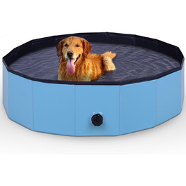 Басейн для собак Ø120см x 30см з неслизьким дном та зливним клапаном - Складаний з ПВХ - Ігровий басейн для собак, міцна конструкція