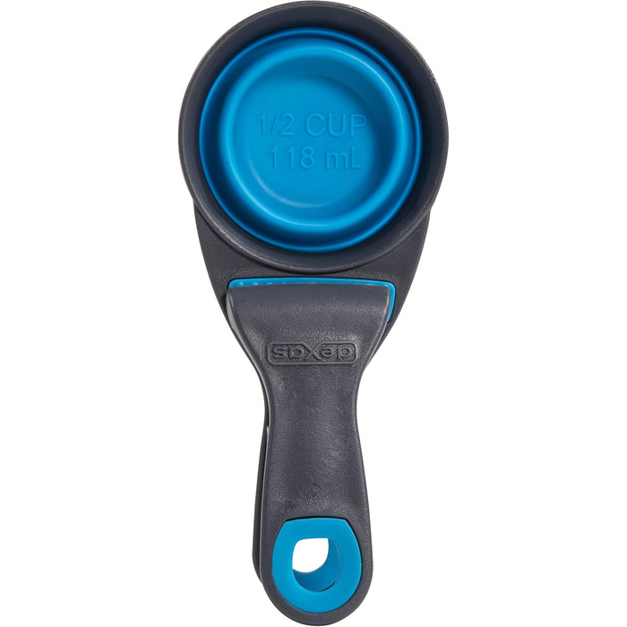 Шуфля для корму Dexas KlipScoop PW670432429, складана, для собак та котів, 2 чашки, блакитна (Pro Blue, об'єм 1/2 чашки)