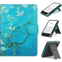 Чохол-підставка для електронних книг Kobo, Pocketbook, Tolino, Sony, Kindle, Kobo Clara HD/2E з квітковим дизайном, шкіра