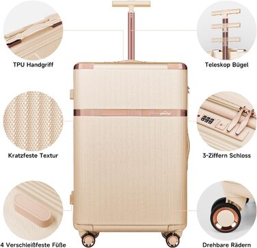 Набір валіз Homelux 3 шт. Бежевий, ABS, M-L-XL - Hartschale Reisekoffer