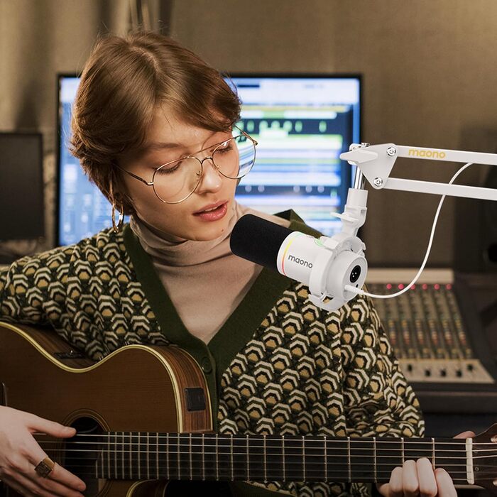 Мікрофонний тримач Maono BA20, чорний: регульований штатив для подкастів, геймінгу, стрімінгу та запису – з кріпленням до столу та адаптером 3/8' - 5/8'