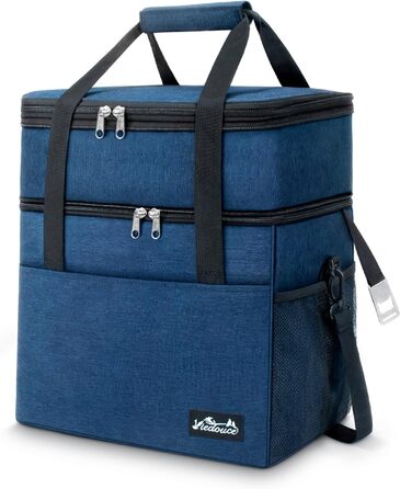 Термосумка Viedouce 24L: ізольована, водонепроникна, з плечовим ременем та відкривачем для пікніків, кемпінгу та подорожей (синій)