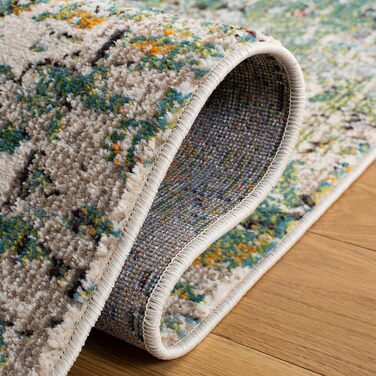 Килим SAFAVIEH Madison для вітальні, їдальні, спальні - сучасний дизайн, короткий ворс, сірий та бірюзовий, 160 x 229 см