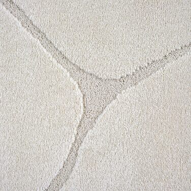 Килим Everest - сучасний коротковорсовий килим для вітальні та спальні з ефектом висоти-низькості, 3D ефект, висока щільність ворсу та приємна м'якість, дизайн Panglao, кремовий (200 x 290 см)