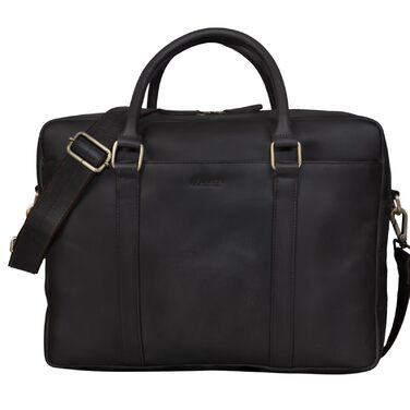 Сумка для ноутбука Leabags Leder Aktentasche чоловіча шкіряна до 16 дюймів, коричнева (M) - ділова сумка, месенджер, портфель