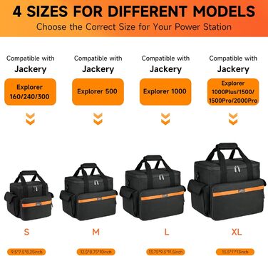 Сумка LEFOR·Z для портативних електростанцій Jackery, Anker, EcoFlow, Bluetti (Explorer 240, 500, 1000, Solix, River 2, EB3A) - Large, до 1000W