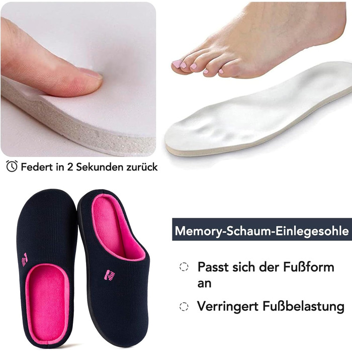 Жіночі халапи RockDove з пінополіуретановою устілкою, двоколірні, 38/39 EU, темно-морська та фуксія