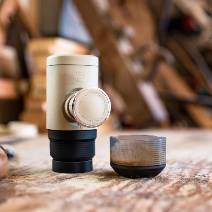 WACACO Minipresso NS2 – портативна кавомашина для еспресо, ручна, сумісна з Nespresso, сіро-оливковий колір