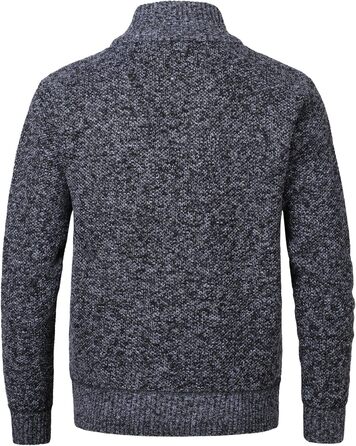 Чоловіча в'язана кофта-кардиган з коміром-стійкою та скандинавським візерунком. Тепла флісова куртка для чоловіків, XXL, темно-сірий