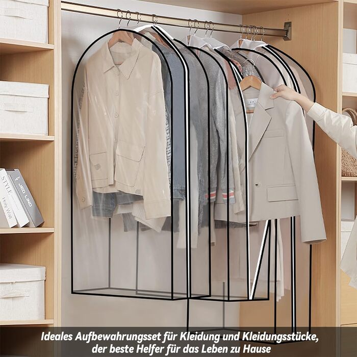 Прозорі мішки для одягу 2 шт. 110x60x25 см - захист та зберігання одягу під час подорожей