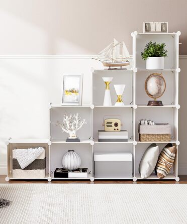 HOOBRO 8-Tier Shoe Rack, Shoe Cabinet, for 32 Pairs of Shoes, 40 x 30 x 30 cm per compartment, narrow, with doors, plastic, for living room, bedroom, hallway, entrance, White EWT28SC01G1 (10 Tiers, 80 x 30 x 150 cm), White)