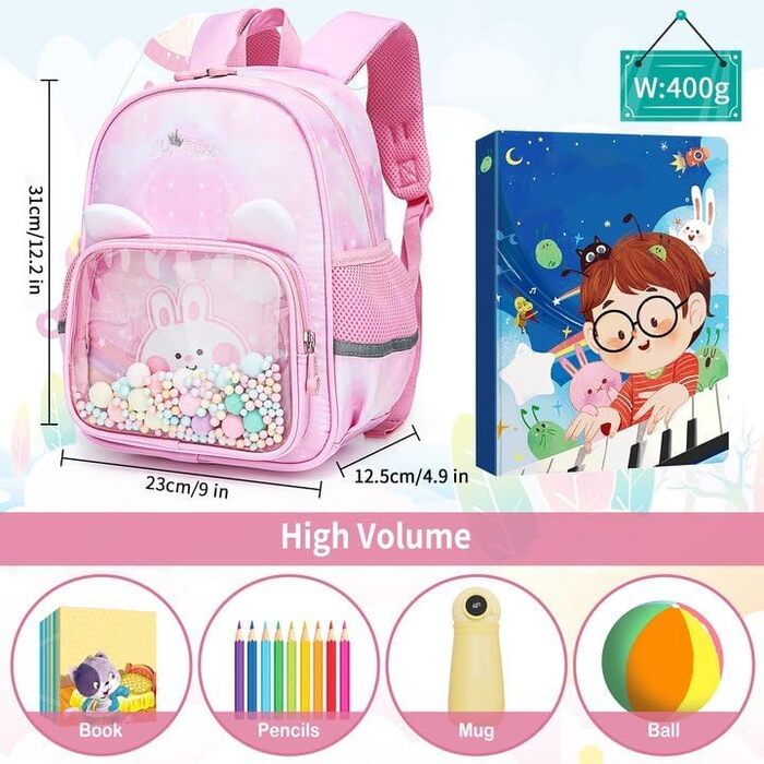 Дитячий рюкзак Kinder для дівчаток та хлопчиків, рожевий, для садка та початкової школи (2-6 років)