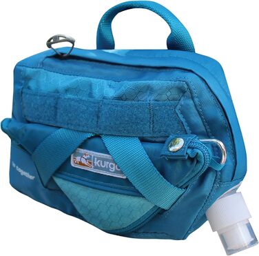 Водна пляшка для собак Kurgo RSG з відстібною сумкою, сумісна з MOLLE, кріплення для службового нашийника, блакитна, універсальний розмір