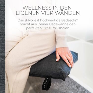Bathtub | Revolutionary Comfort for Bathtub, Shower & Whirlpool | Washable & Quick-Drying Bath Cushion in | Wellness Bathtub Accessories Handmade in EU (Anthracite, Seat Cushion)