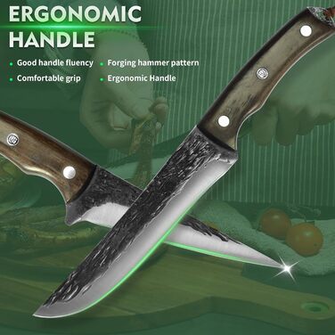 Набір кухонних ножів FULLHI з дерев'яною ручкою (11 предметів)