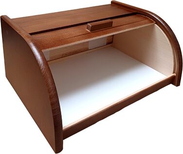 Дерев'яна коробка для хліба, розкривна/розкладна, різні моделі, темний коричневий колір, розмір Large