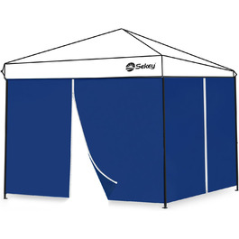 Sekey 1PCS Side Walls for Gazebo 3x3 Waterproof and Winter-Proof with Storage Compartments, Side Walls for Gazebo Party Tent Garden Tent 3x3m, (Navy, 2 Doors)