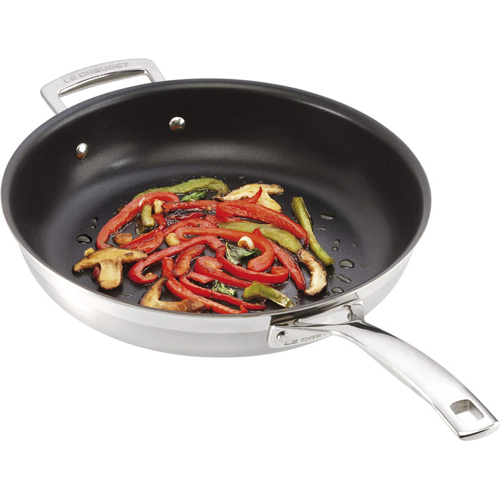 Сковорода Le Creuset з антипригарним покриттям, 30 см, нержавіюча сталь, для всіх плит (індукція, духовка)