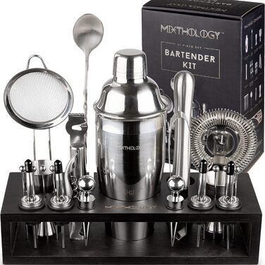 Професійний набір бармена Mixology для коктейлів, 31 предмет, аксесуари для бару та коктейль-шейкер, чорний