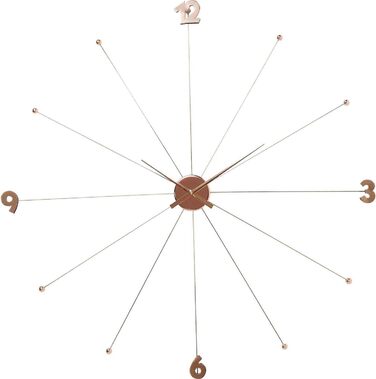 Kare Design Wall Clock Like Umbrella, 100cm Diameter, Clock, Modern, Minimalist, Aluminum Frame, Round, Battery not included (Rosegold)