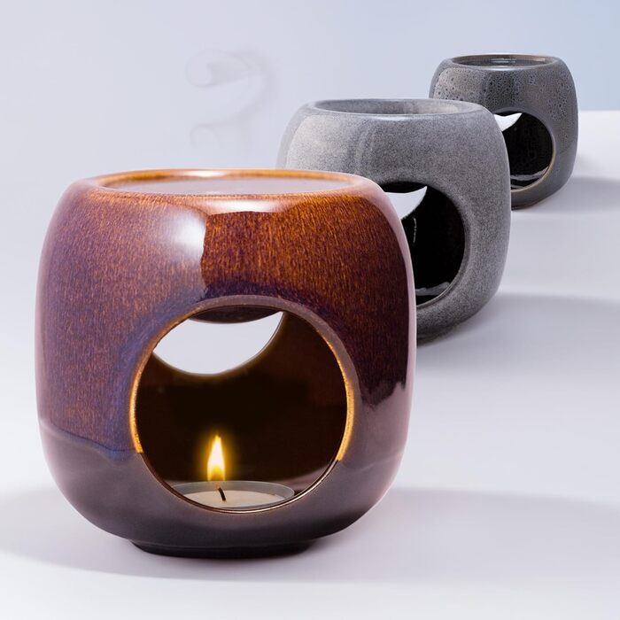 Аромалампа Kaloogo Sabai Scent Pure, керамічна, океанічно-синя, для ефірних олій та воску, мінімалістичний дизайн, якісна теплоємність, підходить для ароматичних свічок і ароматерапії