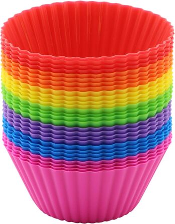 28 Формочки для мафінів з силікону, 6 типів, багаторазові, антипригарні, для випічки, кольорові