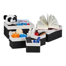 Relaxdays Bamboo Storage Baskets - 6 Piece Set