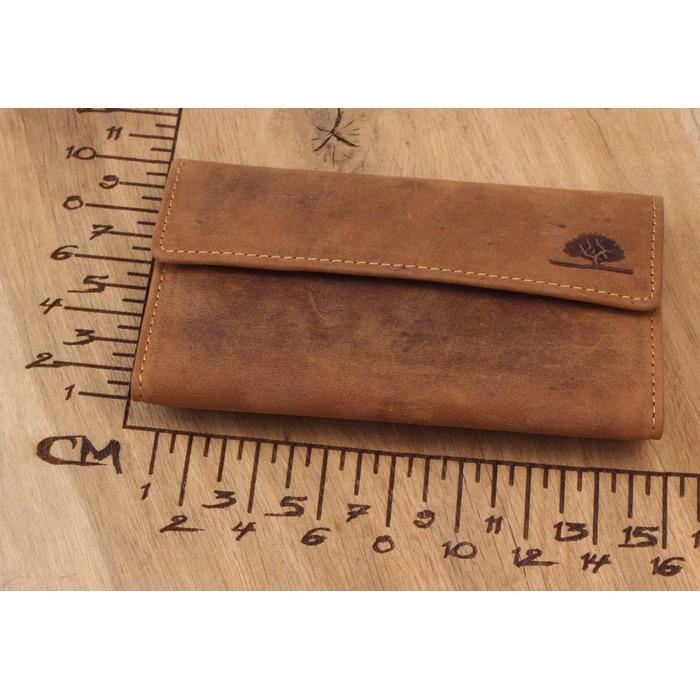 Табачна сумка Greenburry з натуральної шкіри, вінтажна, 15x9x2,5 см, тютюнова, для самокруток