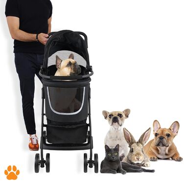 Візок-переноска для собак 2-в-1 CECE | Складана переноска з кошиком для покупок | Візок та переноска для собак - Чорний Меланж