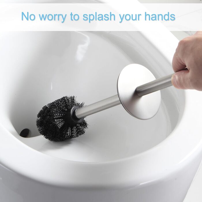 BGL 304 Stainless Steel Toilet Brush Holder - Long Design, Nickel Bristle Finish