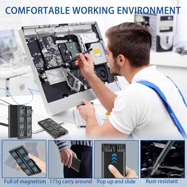 Електрична викрутка 63 в 1 для Macbook, iPhone, PS4/PS5, годинників та окулярів. Набір прецизійних викруток з бітами Torx T5-T9, P5, Y00 та ін.