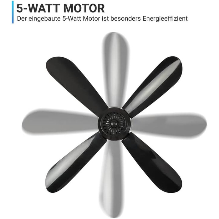 Мобільний стельовий вентилятор Bestlivings, білий, діаметр 40 см, 5м кабель, з вимикачем, 220V-240V, 5W