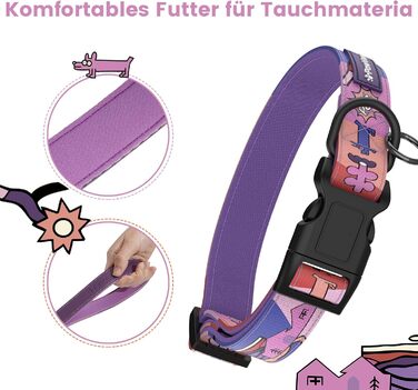 Набір повідка та нашийника для собак, регульований, для щоденних прогулянок, фіолетовий, XS (22-30 см, 1.5 м)