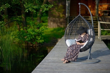 Підвісне крісло-гойдалка на стійці LAZYhome, 110 см, до 150 кг
