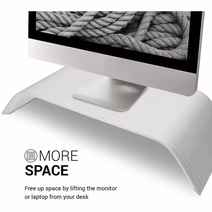 Kalibri Screen Wooden Stand TV Stand - Computer Desk Desk Riser Monitor Stand Bench - White Oak Desk Riser