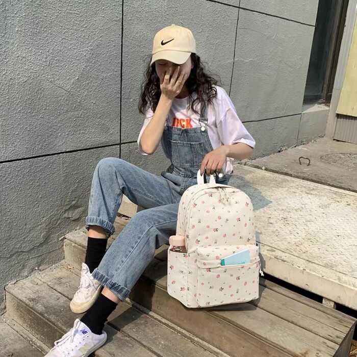 BTOOP Рюкзак унісекс 0122 (1 шт.) 17' (M, квітковий корд-полуниця)